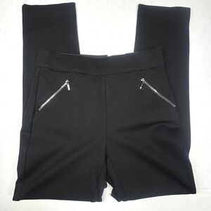INC International Concepts Pull On Straight Leg Pants Womens 4P Black Career NWT
